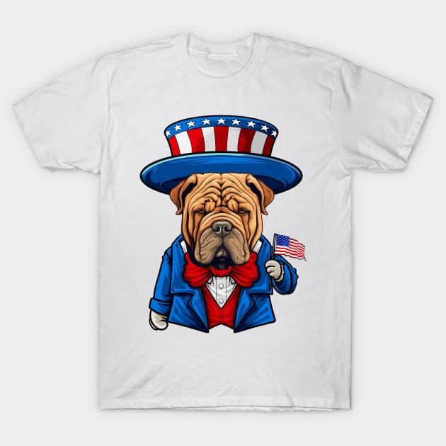 Funny 4th of July SharPei Dog Shar pei T-Shirt by whyitsme